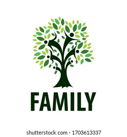 family logo tree people illustration design