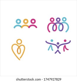 Family logo vector template set.Family logo collection in flat style.Colorful family logo vector illustration design.