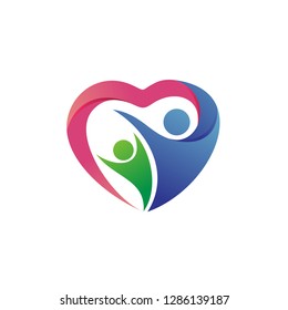 Family Love Care, Charity and Foundation Logo Vector