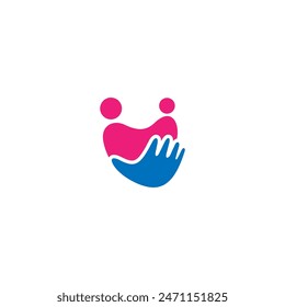 family love care logo in simple flat design style