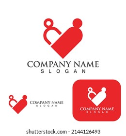 Family love care logo and symbol vector