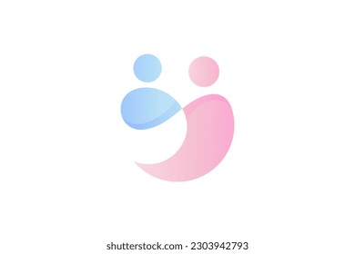 family love care simple logo design