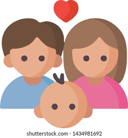 Family love concept icon in trendy flat style isolated on white background. Family love concept symbol. Vector illustration