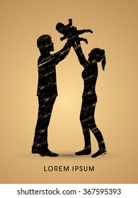Family love designed using grunge brush graphic vector.