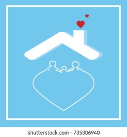 Family with love element vector icon design.