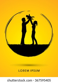 Family love graphic vector.