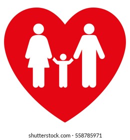 Family Love Heart vector icon. Flat red symbol. Pictogram is isolated on a white background. Designed for web and software interfaces.
