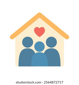 Family love icon. Parent and child silhouette. Parenthood, support, care, unity, together, relationship concepts. Flat vector design isolated illustration.