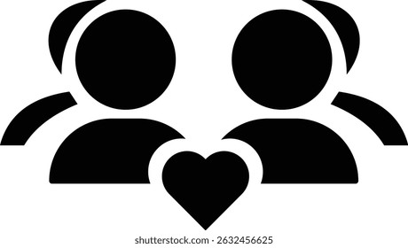 Family love icon. Family, parents and child, people and a heart iconlinear icon.  
