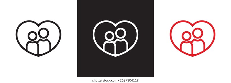 Family and Love  icon. Vector illustration. isolated on white and black background. EPS 10