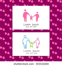 Family love logo, love family, family care logo, family logo, vector logo template

