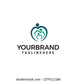 Family love logo design concept template vector