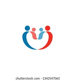 family love logo happy people heart shape