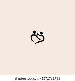 Family love logo icon flat vector design.