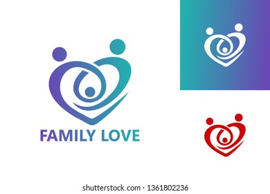 Family Love Logo Template Design Vector, Emblem, Design Concept, Creative Symbol, Icon