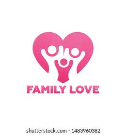 Family Love Logo Template Design Vector, Emblem, Design Concept, Creative Symbol, Icon