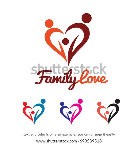  Family Love Logo Template Design Vector Stock Vector 