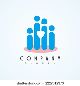 Family in Love logo vector blue