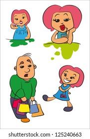 family, love, relationships, cartoon faces, themes, plots, stories,
