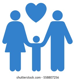 Family Love vector icon. Flat cobalt symbol. Pictogram is isolated on a white background. Designed for web and software interfaces.