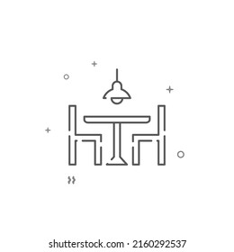 Almuerzo familiar, cena simple icono de línea vector. Símbolo, pictograma, signo aislado en fondo blanco. Trazo editable. Ajustar el peso de la línea.