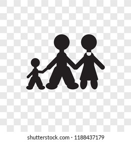 Family man vector icon isolated on transparent background, Family man transparency logo concept