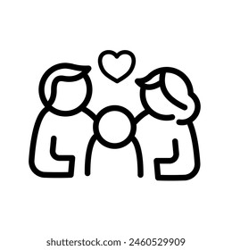 family, man, woman and kid, mom dad and kid  - vector icon