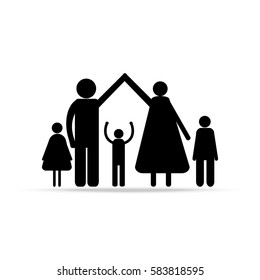a family with many children, caring, parents, children, popular