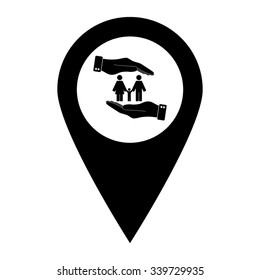 Family - map pointer vector icon