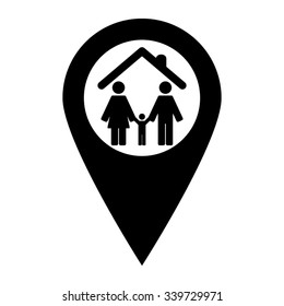 Family - map pointer vector icon