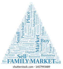 Family Market word cloud. Vector made with text only