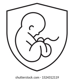 Family Maternity Medical Insurance Sheild Vector Icon