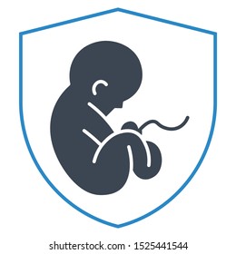 Family Maternity Medical Insurance Sheild Vector Icon