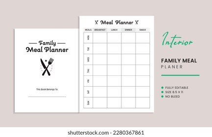 Family Meal Planner Kdp Interior Template