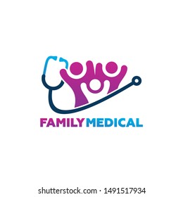 Family Medical Logo Template Design Vector, Emblem, Design Concept, Creative Symbol, Icon