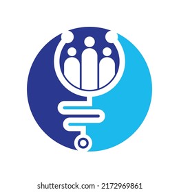 Family Medical Logo Template Design Vector. Stethoscope People logo design icon vector.