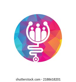 Family Medical Logo Template Design Vector. Stethoscope People logo design icon vector.