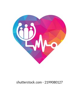 Family Medical Logo Template Design Vector. Stethoscope People logo design icon vector.