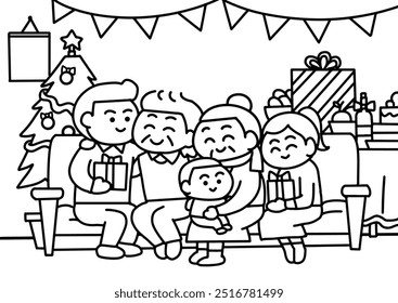 Family meet the grandparent coloring pages style.