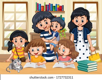 Cartoon Kid Doing Homework High Res Stock Images Shutterstock