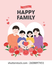 Family members forming a heart together to express love and bonding