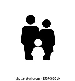 Family members icon. Security, care, protection, generation concept. Flat vector illustration of people group.