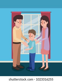 family members inside the house