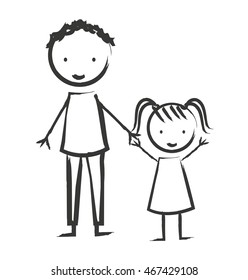 family members isolated icon vector illustration design