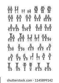 family members set lines figures