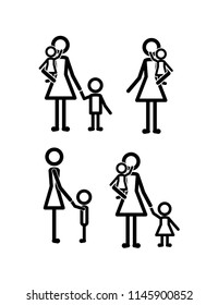 family members set lines figures