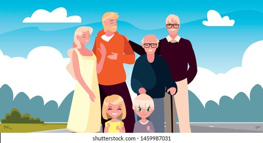 family members together in the outdoors