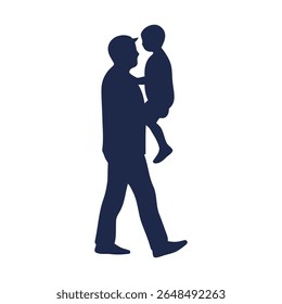 Family members walking together in silhouette during late afternoon outdoors fathers and son
