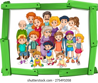 Family Members In Wooden Photo Frame