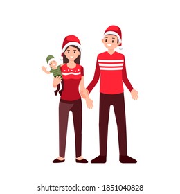 Family for Merry Christmas and happy New Year design